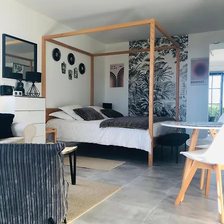 アパート Bel Air Studios-terrasse Couverte-jardinet-vue Pont De Normandie-parking Prive オンフルール