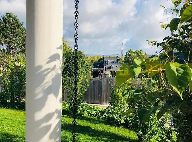 Bel Air Studios-terrasse Couverte-jardinet-vue Pont De Normandie-parking Prive * オンフルール